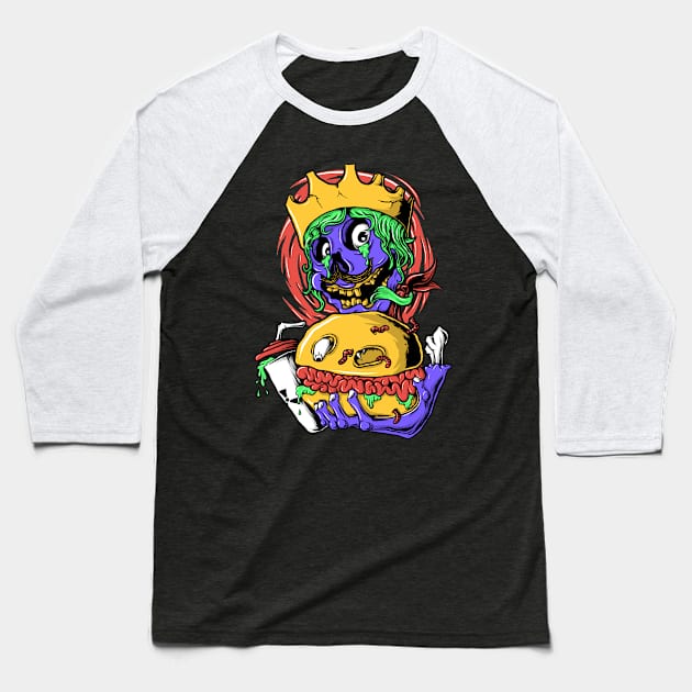 BURGER KILLER Baseball T-Shirt by fayfreak